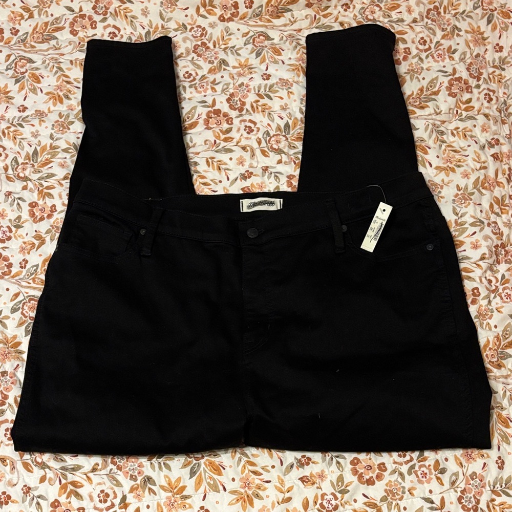 BNWT madewell 10” high rise skinny jeans in black - size W 35